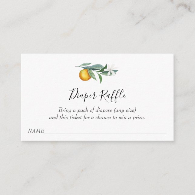 Cartão De Informações Bilhete de Fralda pequena para Raffle para Chá de  (Frente)