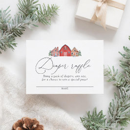 Cartão De Informações Bilhete de Fralda Raffle da Vila de Natal