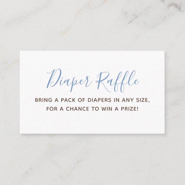 Cartão De Informações Bilhete de Fralda Rapaz Raffle (Frente)