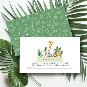 Cartão De Informações Bilhete de Fralda Safari Adventure Raffle