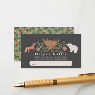 Cartão De Informações Bilhete de Marinho de Folhagem de inverno Fralda d