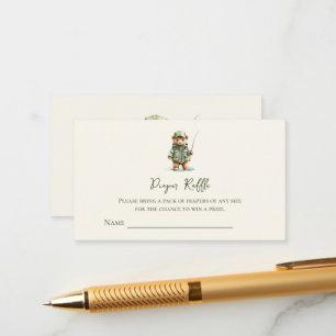 Cartão De Informações Bilhete de Rifa da Fralda do Urso Pescando Fofo