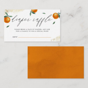 Cartão De Informações Bilhete de Rifa de Fralda com Rótulo de Laranja Pe