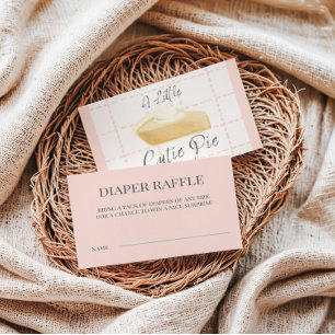 Cartão De Informações Bilhete de Rifa de Fralda Cutie Pie – Chá de Bebê 