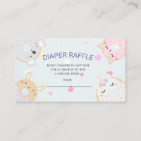 bilhete de rifa de fralda de donuts de animal fofo