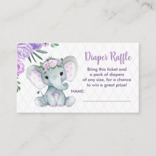 Cartão De Informações Bilhete de rifa de fralda de elefante bebê fofo, r