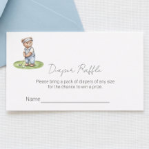 Bilhete de rifa de fralda de ursinho de pelúcia az
