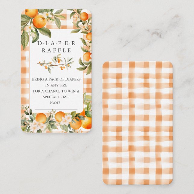 Cartão De Informações Bilhete de rifa de fralda Orange Blossom Bliss (Frente/Verso)