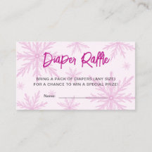Bilhete de Rifa de Fralda para Chás de Bebê Menina