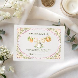 Cartão De Informações Bilhete de rifa de fralda pintada à mão produzida 