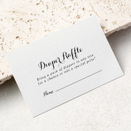 Cartão De Informações Bilhete de Rifa de Fraldas de Caligrafia Moderna