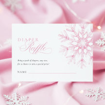 Bilhete de Rifa de Fraldas Floco de Neve Rosa