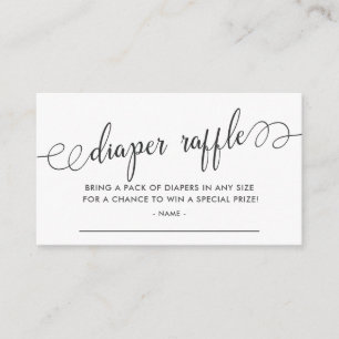 Cartão De Informações Bilhete de Rifa de Fraldas para Chá de Bebê