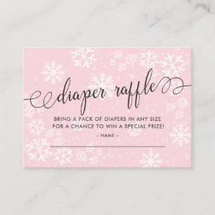 Cartão De Informações Bilhete de Rifa de Fraldas para Chá de Bebê Flocos