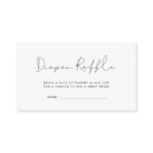 Bilhete de rifa de fraldas para chá de bebê minima