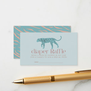 Cartão De Informações Bilhete de Rifa de Fraldas para Chá de Bebê Tigre 