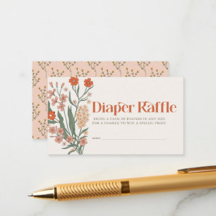 Cartão De Informações Bilhete de Rifa de Fraldas para Chás de Bebê Boho 