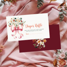 Bilhete de Rifa de Fraldas Pink Bow Baby in Bloom