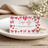 Bilhete de Rifa de Fraldas Sweetheart para Chá de