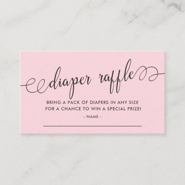 Cartão De Informações Bilhete de Rifas de Fraldas para Chás de Bebê (Frente)