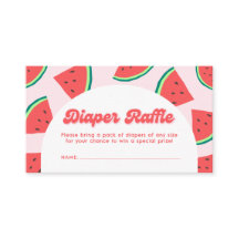 Bilhete de Rifas de Fraldas para Chás de Bebê com