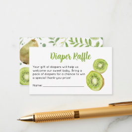 Cartão De Informações Bilhete de Rifas de Fraldas para Chás de Bebê Kiwi