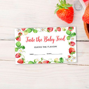 Cartão De Informações Bilhete do Jogo da Comida de Bebê Sabor Morango