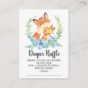 Cartão De Informações Bilhete do Raffle da fralda do chá do Fox da mam