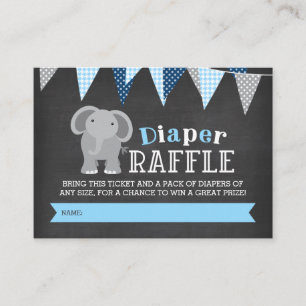 Cartão De Informações Bilhete do Raffle da fralda do menino do elefante