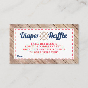 Cartão De Informações Bilhete do Raffle da fralda, náutico, azul,