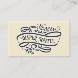 Cartão De Informações Bilhete Elegante e Fralda de Raffle