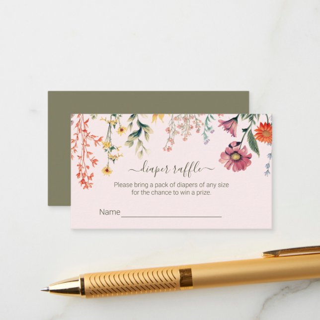 Cartão De Informações Bilhete incluso para o sorteio de fraldas Baby in  (Frente/Verso In Situ)