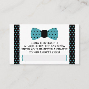 Cartão De Informações Bilhete pequeno do Raffle da fralda do homem,