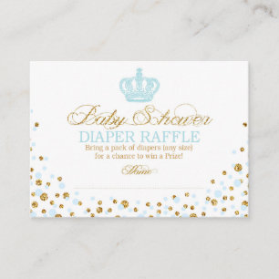Cartão De Informações Bilhete Real da Fralda Príncipe Raffle