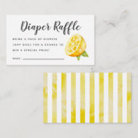 Bilhete Rustic Chá de fraldas Lemon Raffle