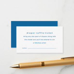 Cartão De Informações Bilhete simples de fralda azul