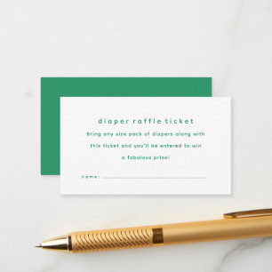 Cartão De Informações Bilhete simples de fralda verde