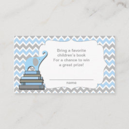 Cartão De Informações Bilhetes azul de elefante para livros de Chá de fr