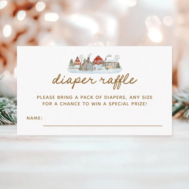 Cartão De Informações Bilhetes de Fralda da Aldeia de inverno (Criador carregado)