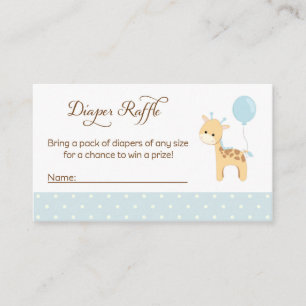 Cartão De Informações Bilhetes de Fralda de Giraffe Raffle