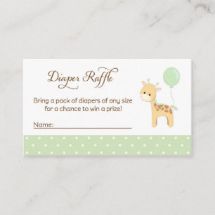Cartão De Informações Bilhetes de Fralda de Giraffe Raffle