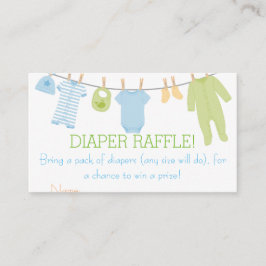 Cartão De Informações Bilhetes de Fralda de Roupas Azuis e Verdes