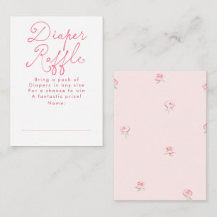 Cartão De Informações Bilhetes de rifa de fralda fofa floral rosa para c