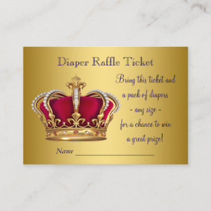 Cartão De Informações Bilhetes de Rifa de Fraldas de Príncipe