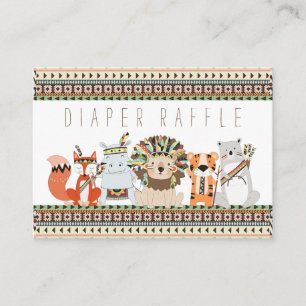 Cartão De Informações Bilhetes de Rifa de Fraldas Tribal