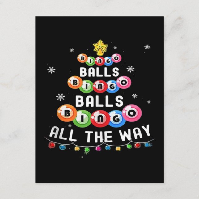 Cartão De Informações Bingo Balls Bingo Por Todo O Caminho (Frente)