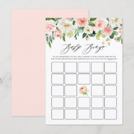 Cartão De Informações Bingo Chá de fraldas Floral Floral de Watercolor R