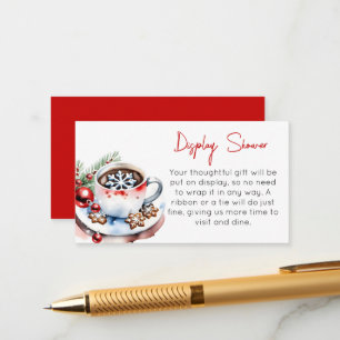 Cartão De Informações Biscoitos e chás de Natal de inverno com cacau