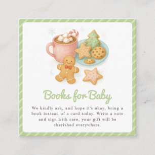 Cartão De Informações Biscoitos e Livros de Natal de Cacau para Bebê