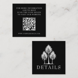 Cartão De Informações Black Aspen Tree Wedding QR